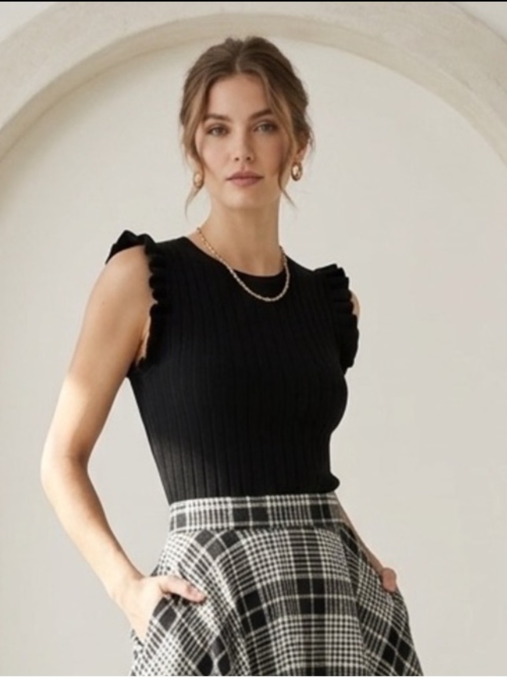 Ann Taylor Factory Black Sleeveless Top